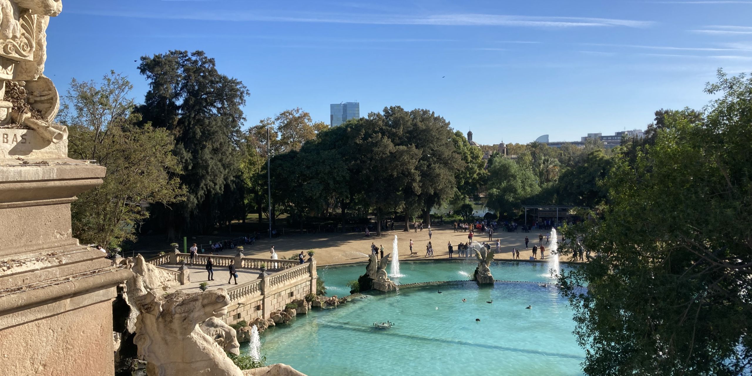 Barcelona park with fountain