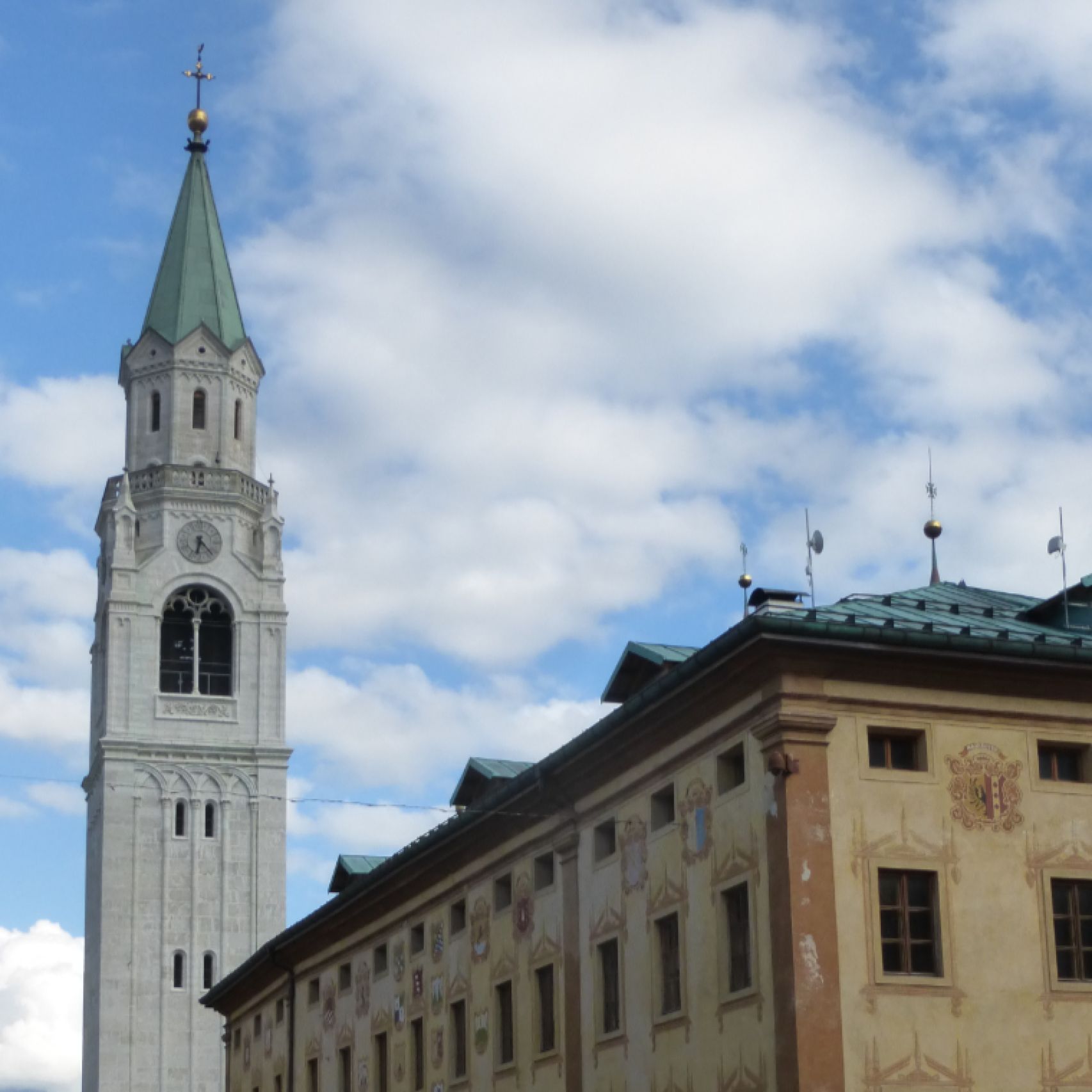 Dolomites Cortina church